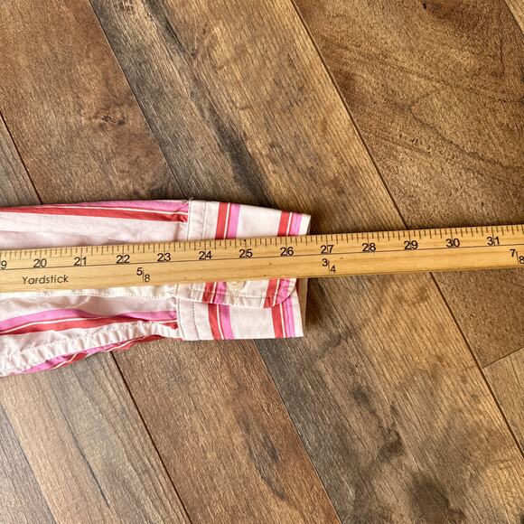 J Crew Button Down Shirt Women's Size 2XS Pink Striped Preppy Relaxed Fit 5628 - Picture 12 of 13